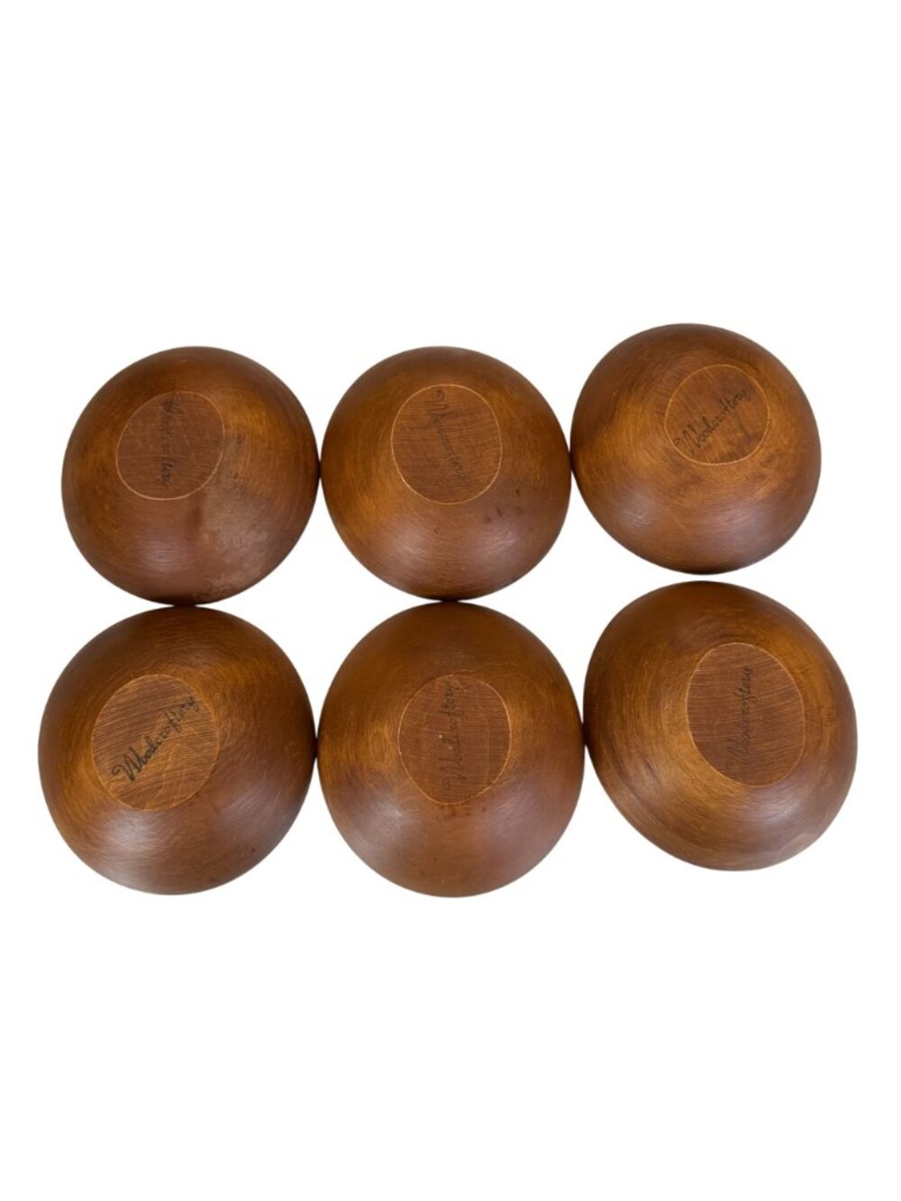 MCM Woodcraftery Handcrafted Wooden Salad Bowls Set of 6 Rustic Kitchenware - Picture 8 of 11